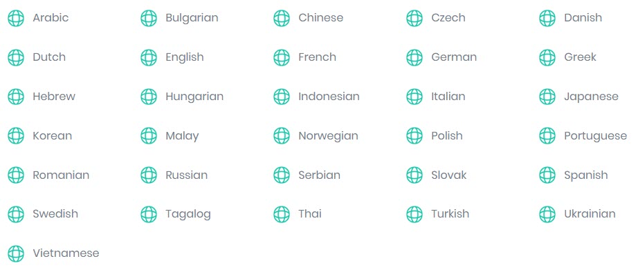32 langues Divi